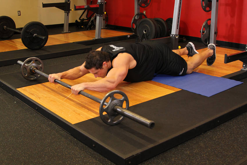 Barbell Ab Rollout - On Knees - Bitiş Pozisyonu