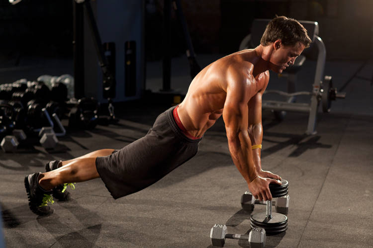 Close-Grip Push-Up off of a Dumbbell - Başlangıç Pozisyonu