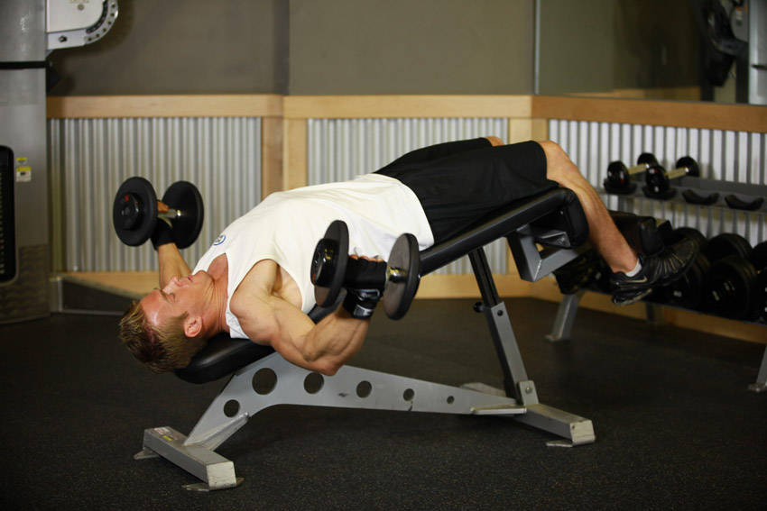 Decline Dumbbell Flyes - Bitiş Pozisyonu