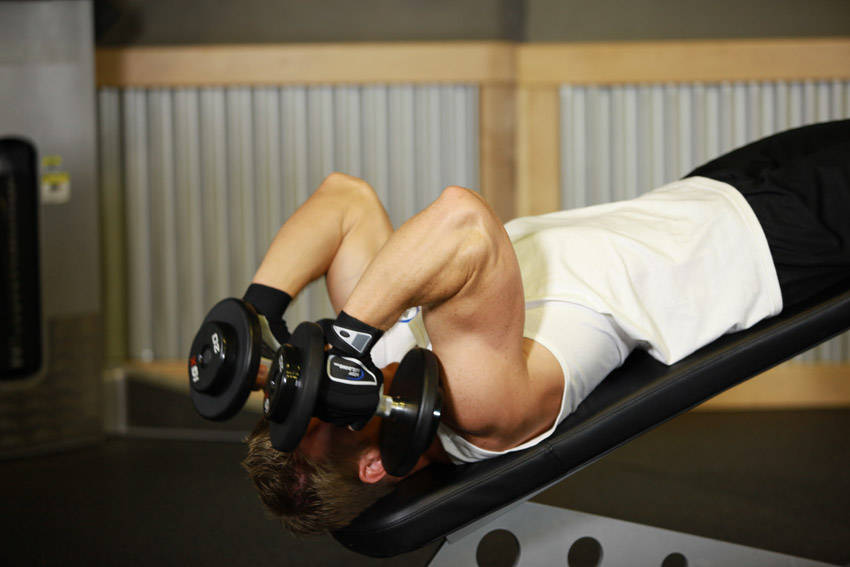 Decline Dumbbell Triceps Extension - Bitiş Pozisyonu