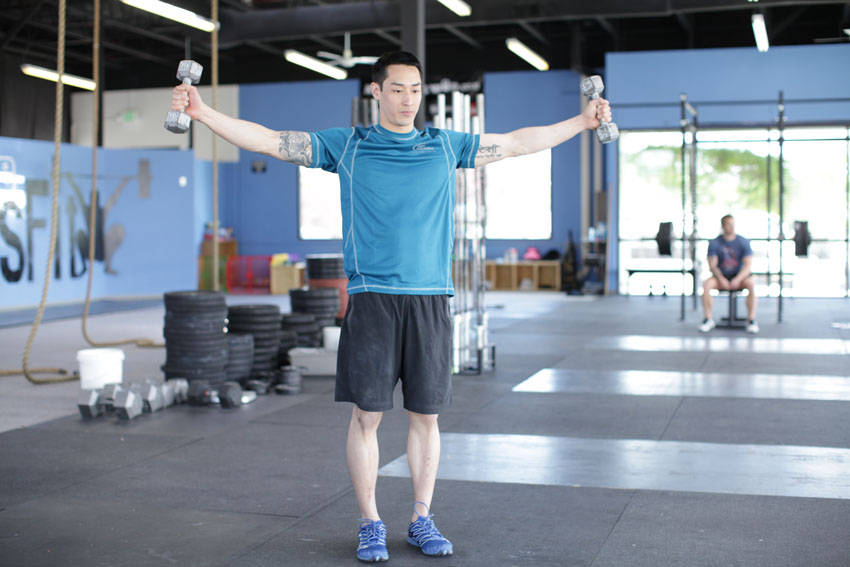 Dumbbell Scaption - Bitiş Pozisyonu