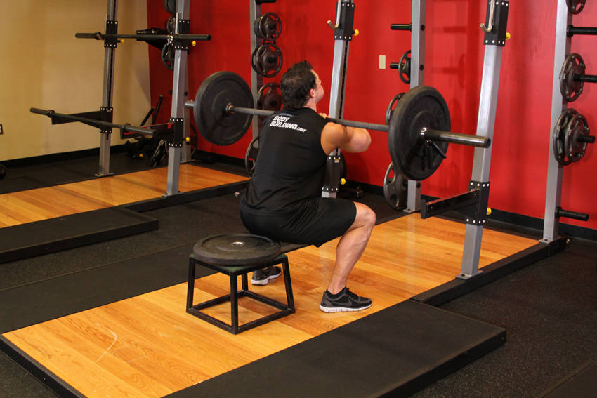 Front Barbell Squat To A Bench - Bitiş Pozisyonu