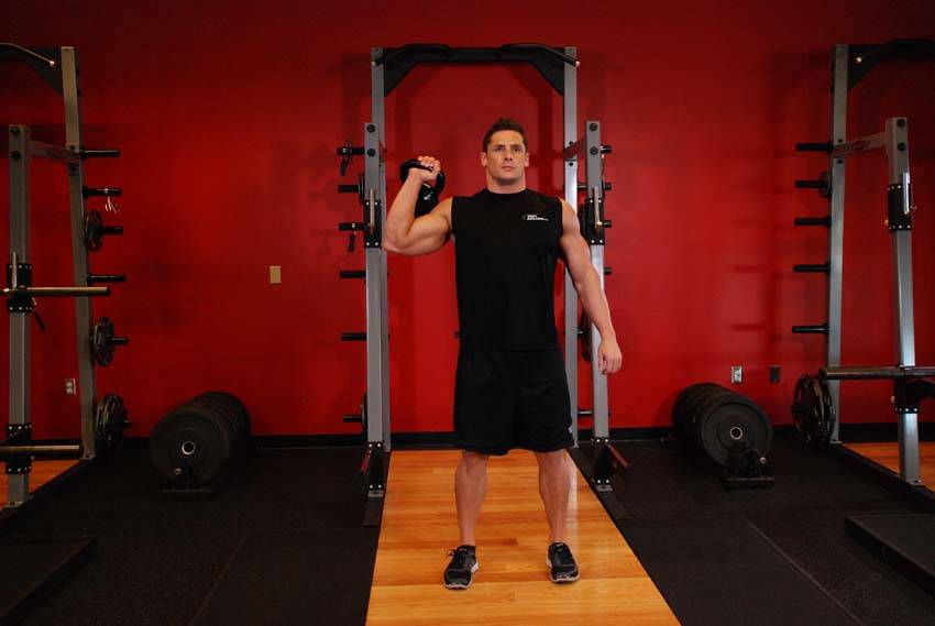 One-Arm Kettlebell Para Press - Başlangıç Pozisyonu