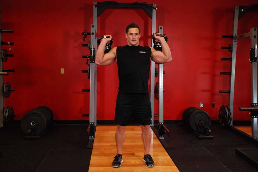 Two-Arm Kettlebell Military Press - Başlangıç Pozisyonu